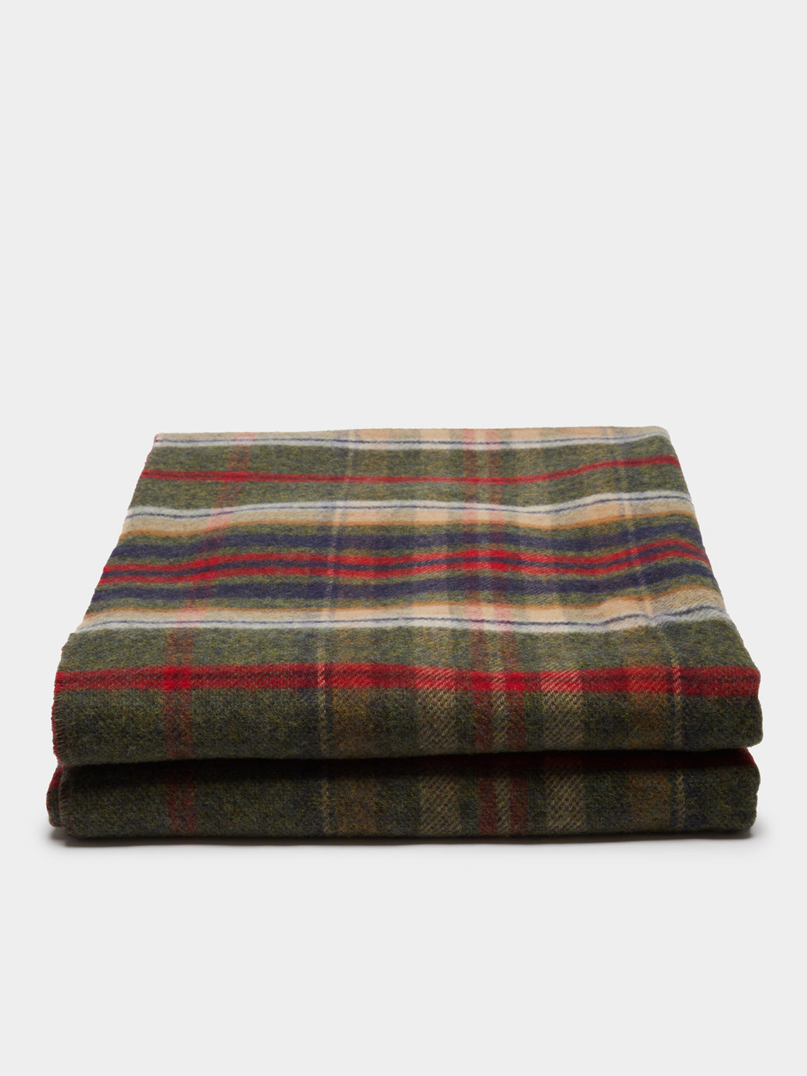 Johnstons of Elgin - Double-Faced Wool Check Blanket - Red - ABASK