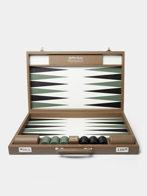 Geoffrey Parker - Leather Tournament Backgammon Set - Taupe - ABASK - 