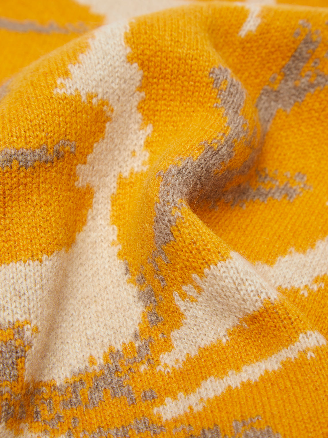 Saved NY - Oak Leaf Cashmere Blanket - Yellow - ABASK