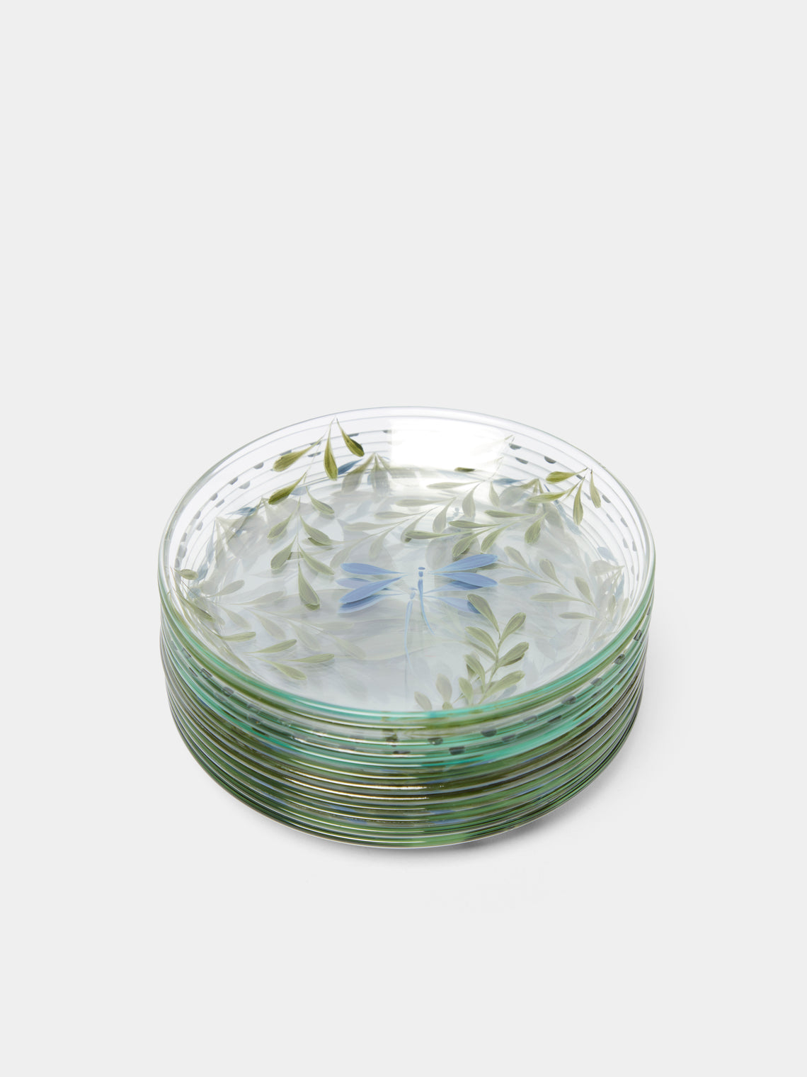 Los Vasos de Agua Clara - Hand-Painted Mixed Bread Plates (Set of 6) -  - ABASK