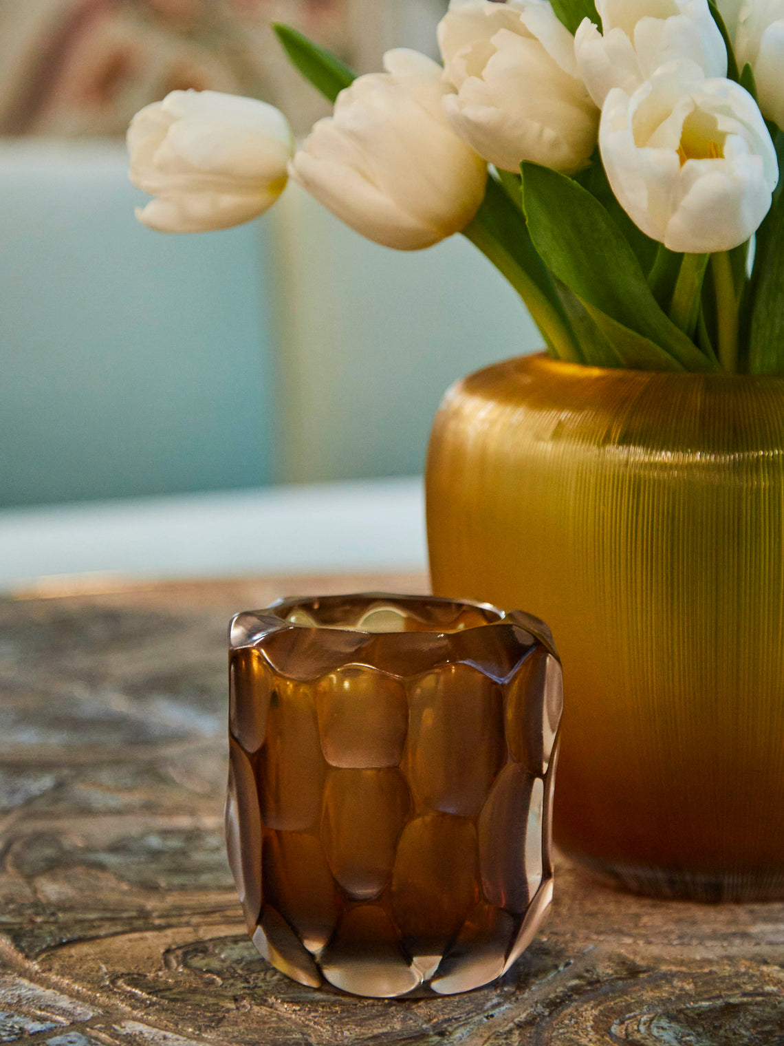 Rullo Miele Hand-Blown Murano Glass Vase (4.5in/11cm)
