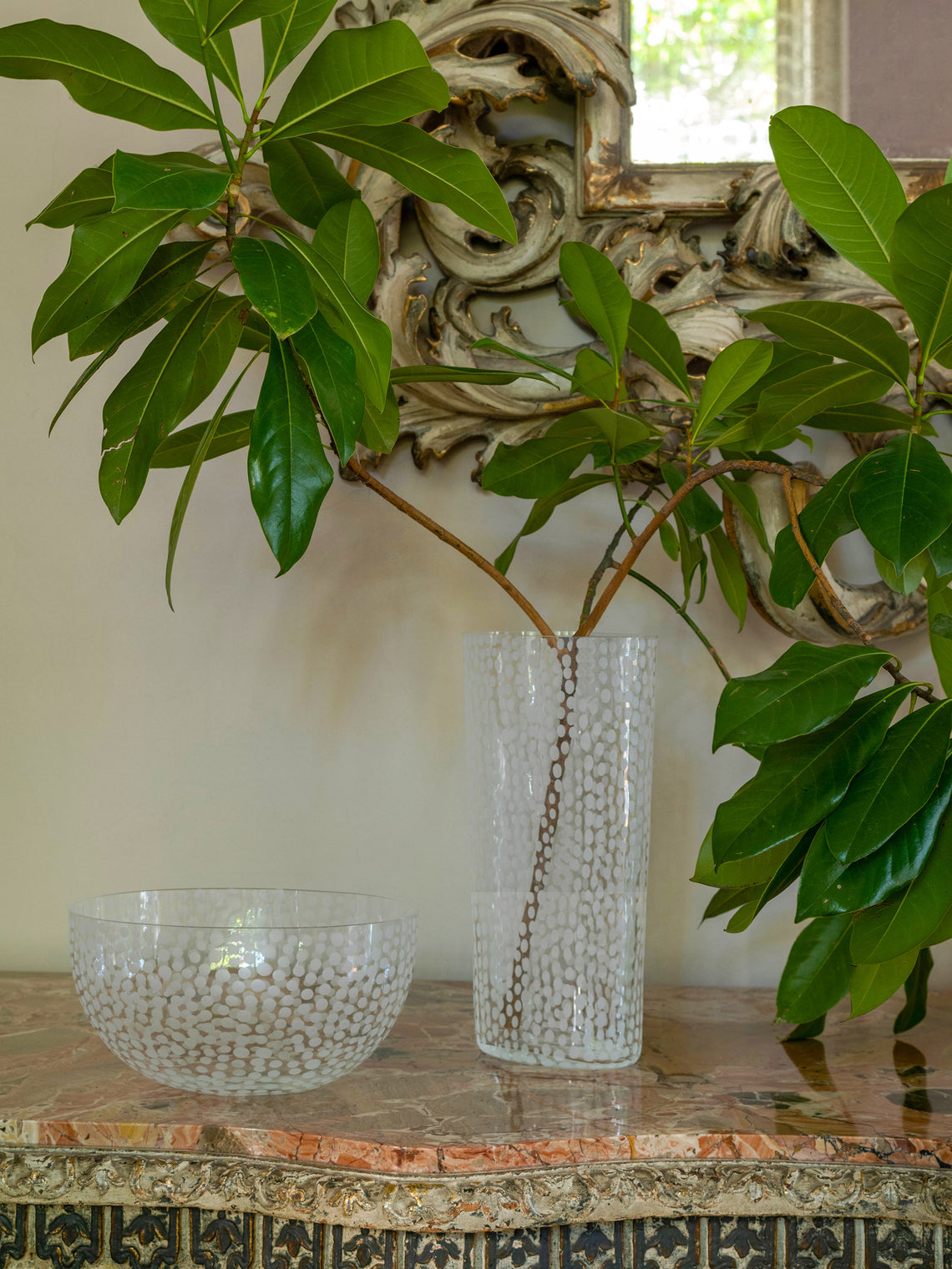 Millebolle Hand-Blown Murano Glass Vase (15in/38cm)