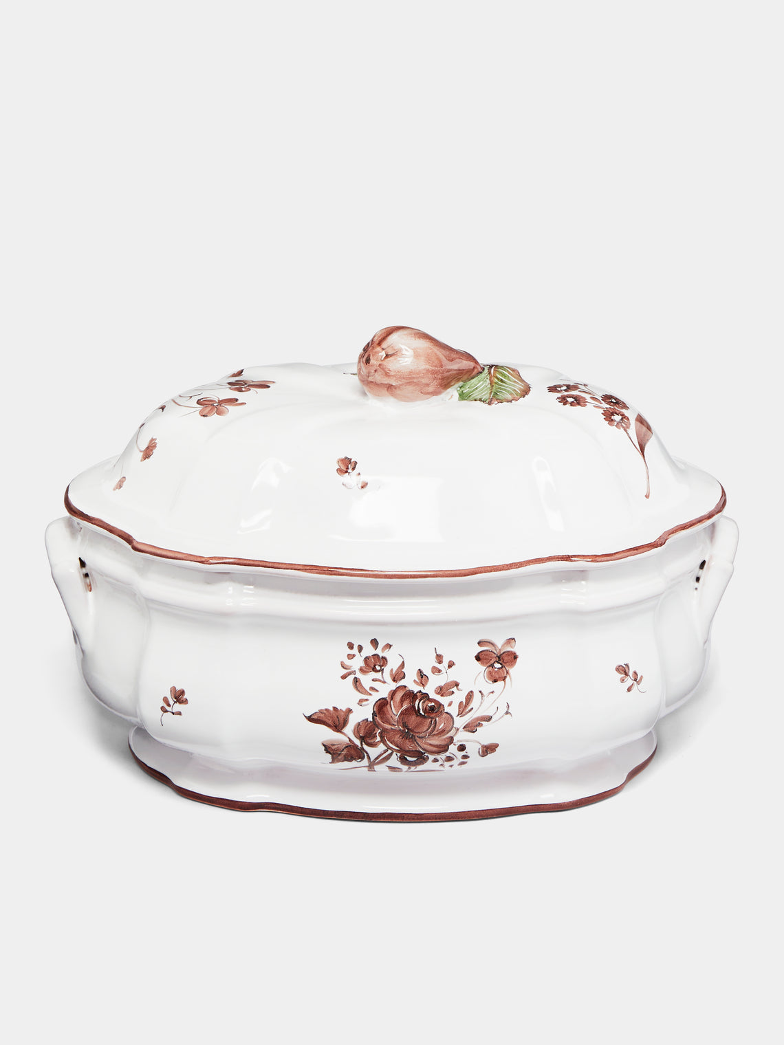 Z.d.G - Camaïeu Hand-Painted Ceramic Lidded Tureen with Serving Platter -  - ABASK