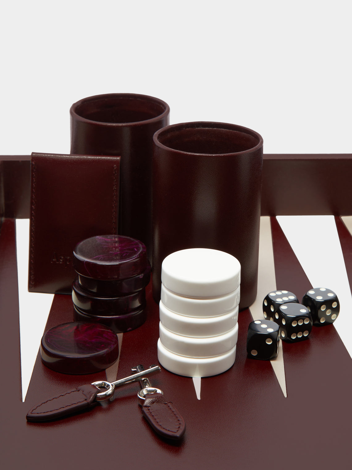 Asprey - Hanover Leather Medium Backgammon Set -  - ABASK
