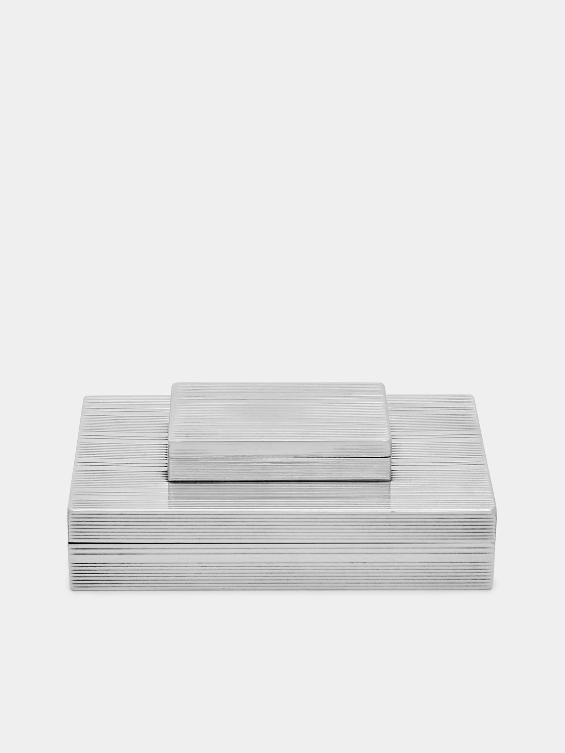 Antique and Vintage - 1950s Two-Tier Sterling Silver Cigar and Cigarette Box -  - ABASK - 