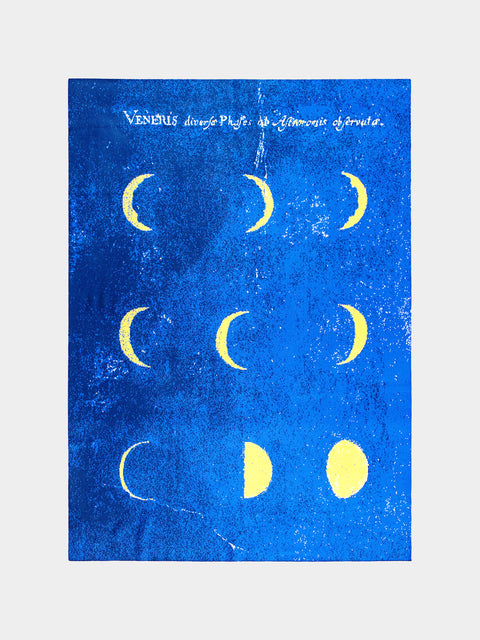 Saved NY - Moon Phases Cashmere Blanket - Blue - ABASK