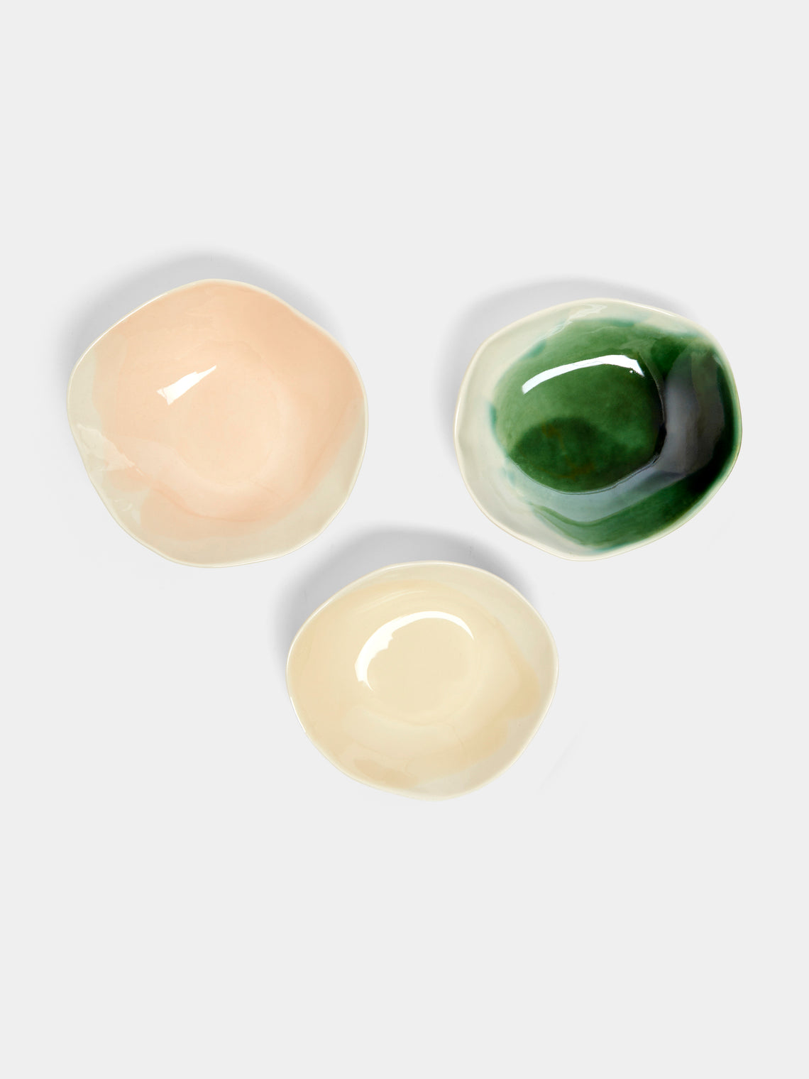 Pottery & Poetry - Hand-Glazed Porcelain Dipping Bowls (Set of 3) -  - ABASK