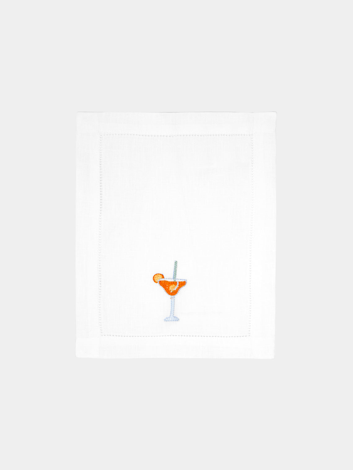 Loretta Caponi - Aperitivo Hand-Embroidered Linen Cocktail Napkins (Set of 6) -  - ABASK - 