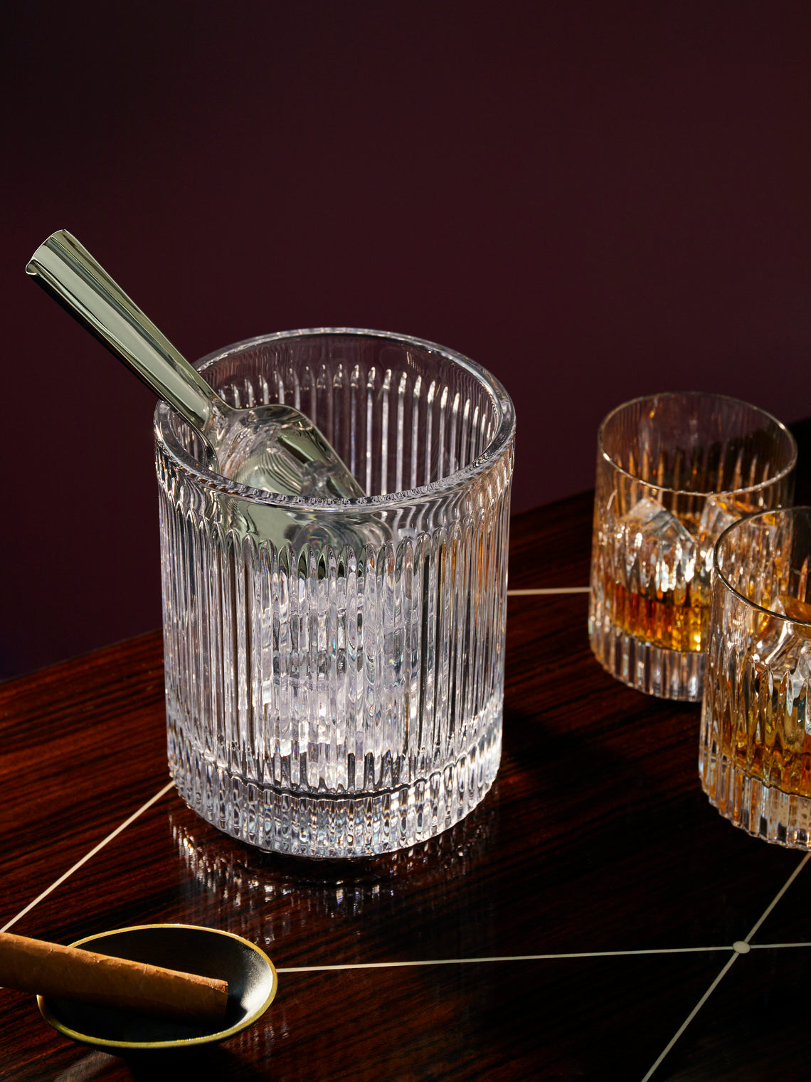 Waterford - Aras Cut Crystal Ice Bucket with Scoop - Clear - ABASK