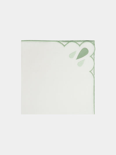 Los Encajeros - Drops Embroidered Linen Napkins (Set of 4) -  - ABASK - 