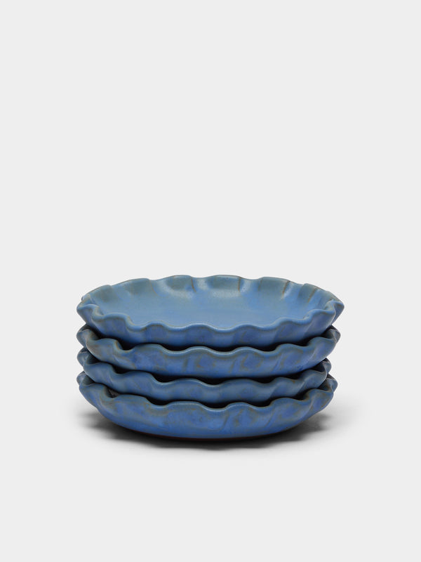Perla Valtierra - Hand-Glazed Ceramic Dessert Plates (Set of 4) -  - ABASK