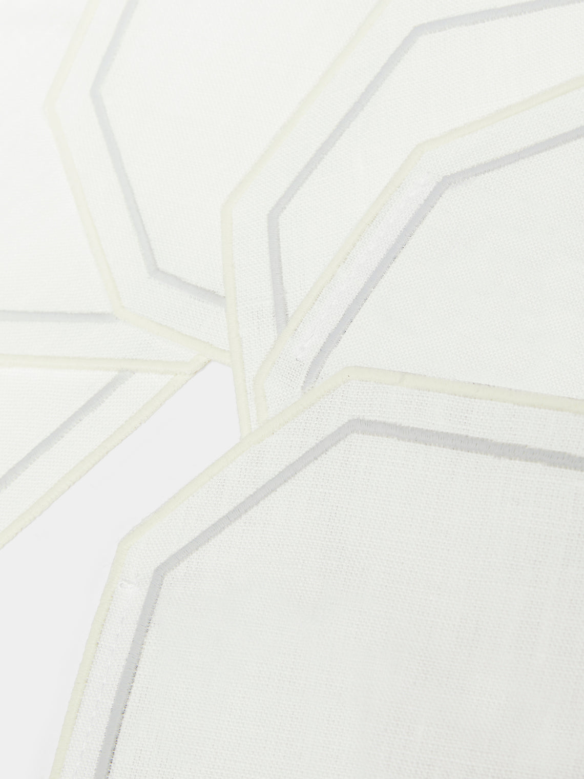 Los Encajeros - Octo Embroidered Linen Coasters (Set of 6) -  - ABASK