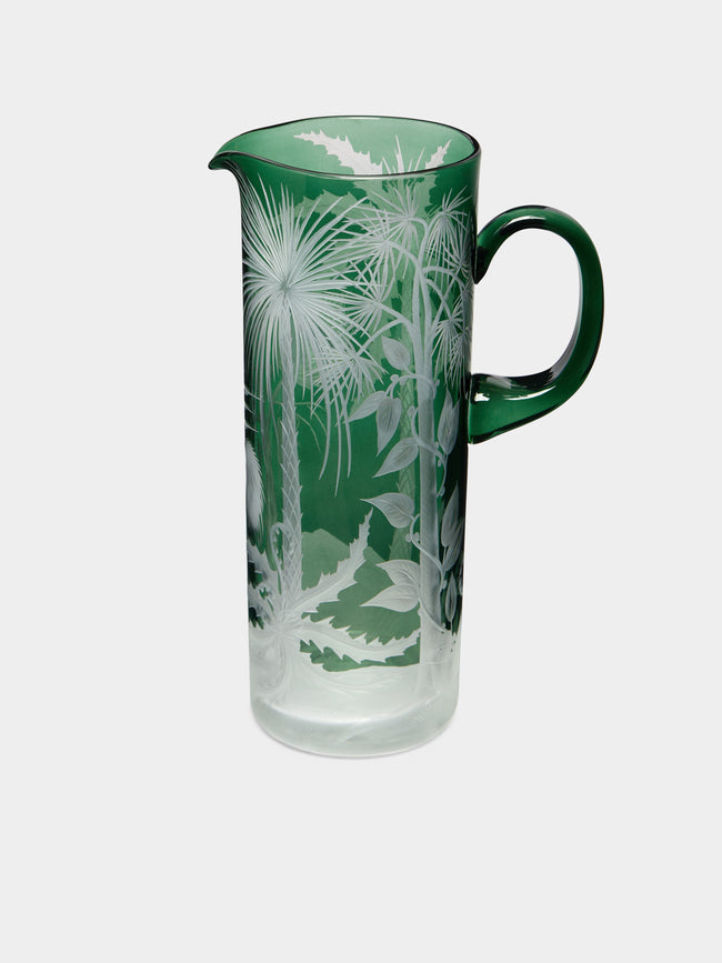 Artel - Primeval Palms Hand-Engraved Crystal Pitcher -  - ABASK - 