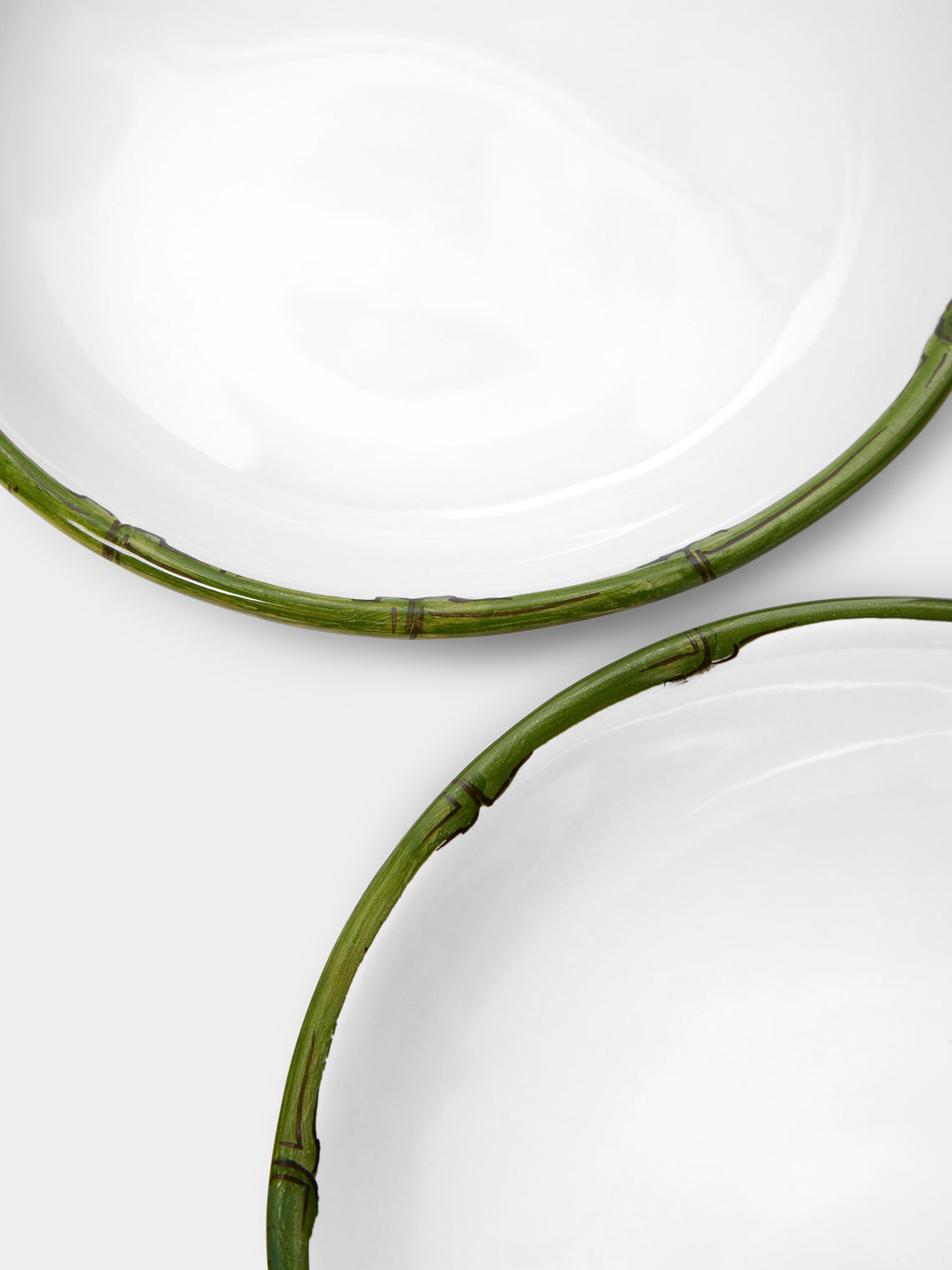 Z.d.G - Ramatuelle Bamboo Hand-Painted Ceramic Small Bowls (Set of 2) -  - ABASK
