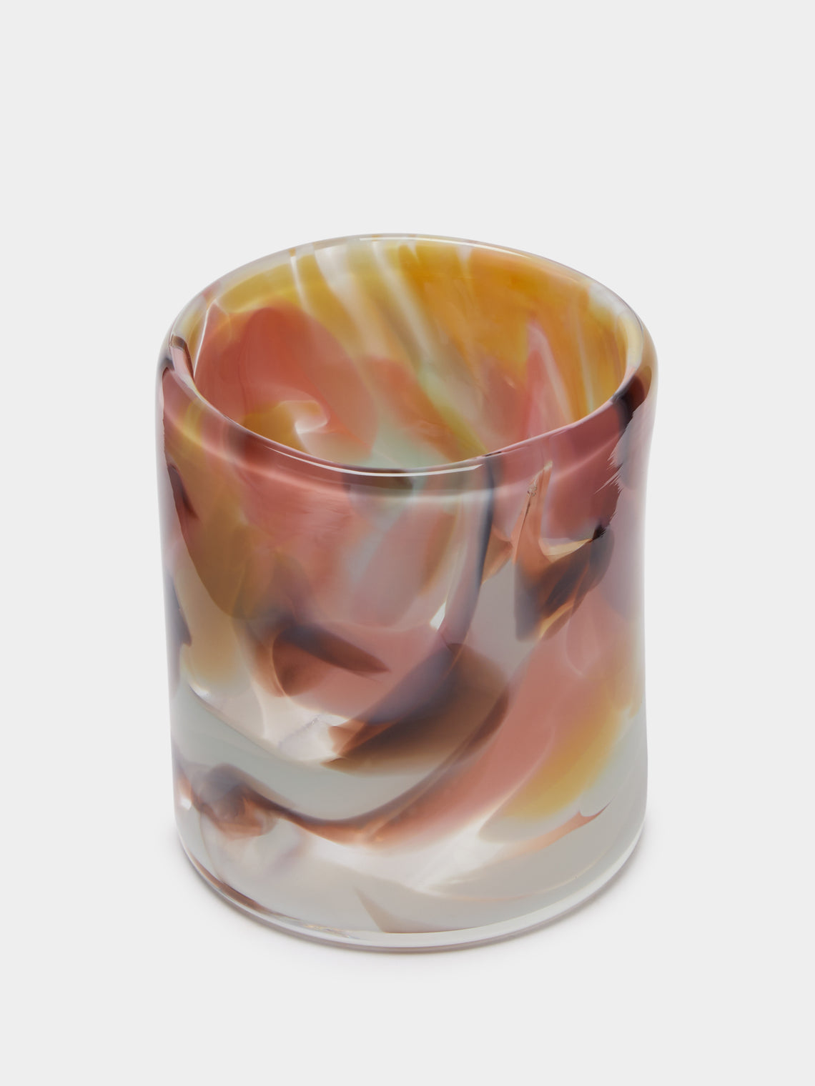 The Glass Studio - Marbled Hand-Blown Glass Tumbler -  - ABASK