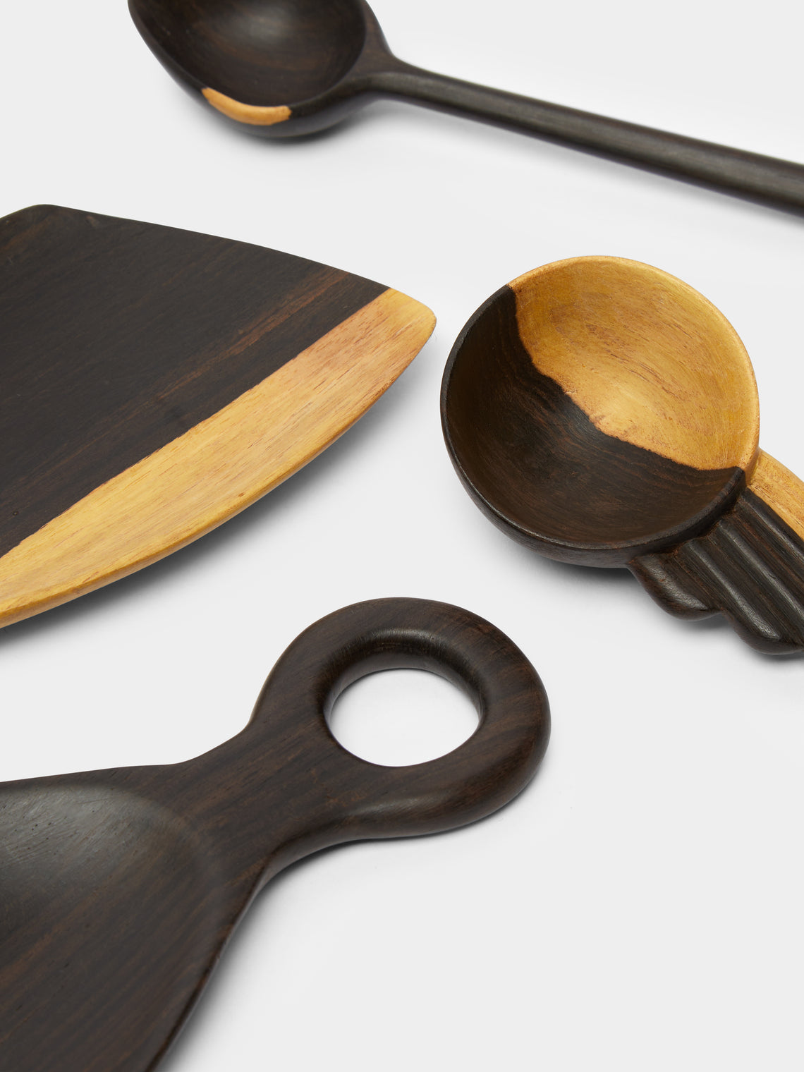 Qäsa Qäsa Carvers - Hand-Carved Blackwood Serving Utensils (Set of 5) -  - ABASK