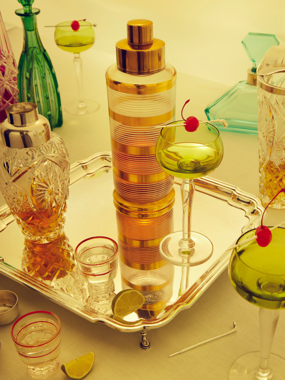 Antique and Vintage - 1940s Art Deco Glass Cocktail Shaker -  - ABASK