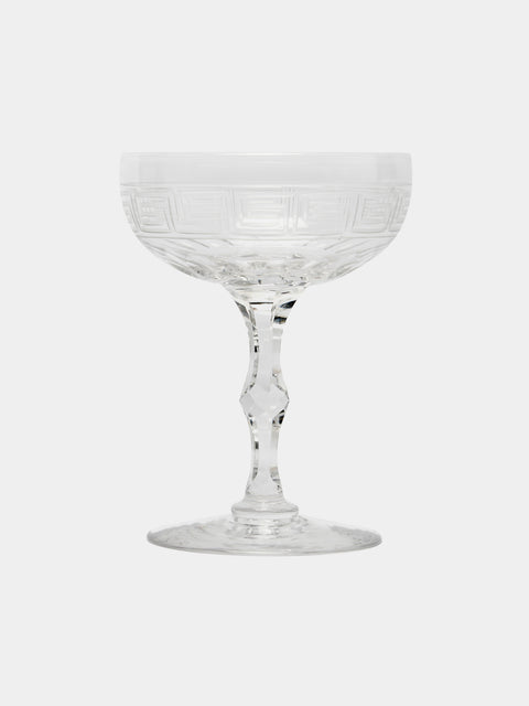 Antique and Vintage - 19th Century Crystal Cut Champagne Coupe (Set of 18) - Clear - ABASK - 