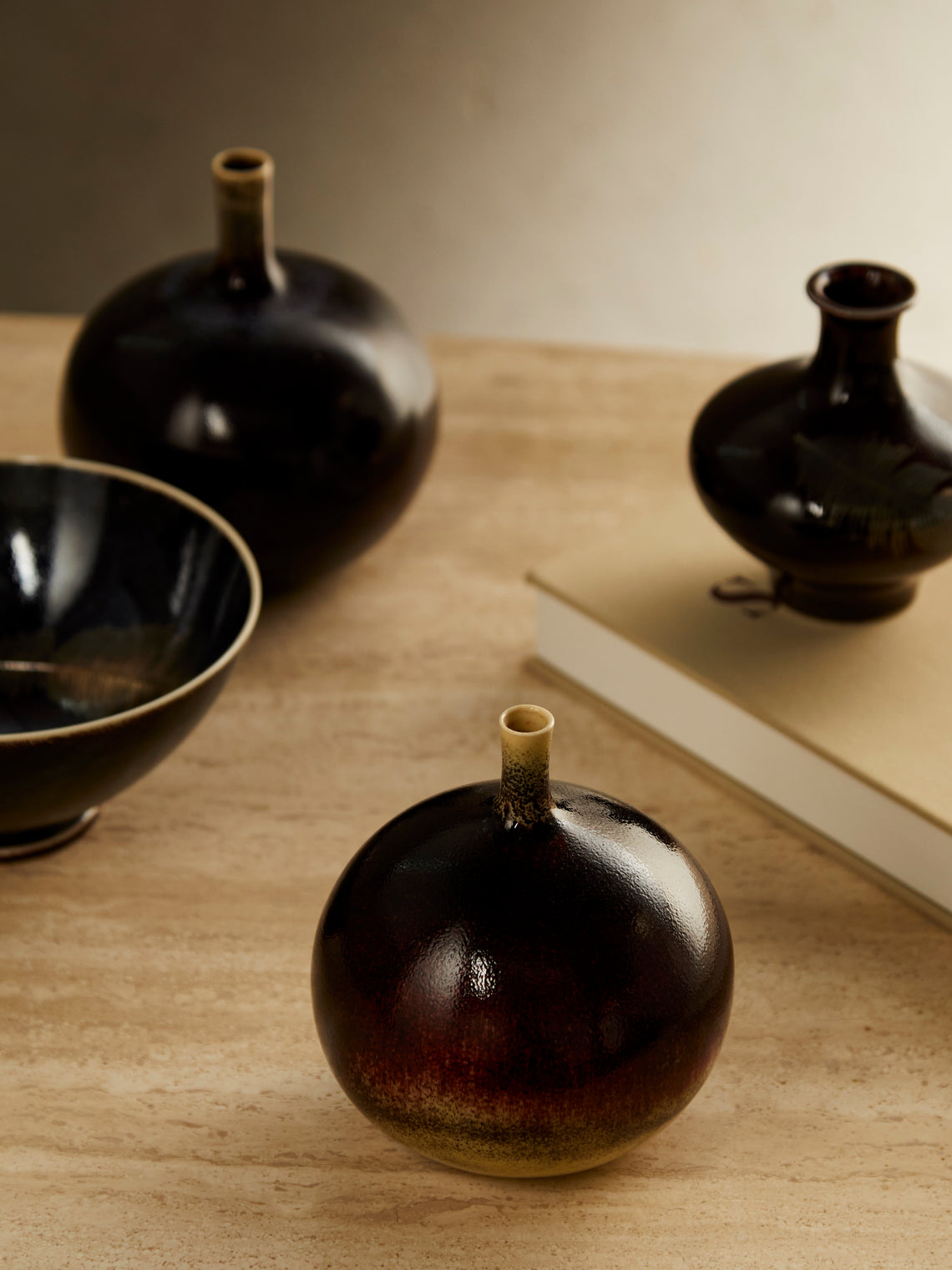 Antique and Vintage - 1977-1987 Sven Wejsfelt for Gustavsbergs Studio Stoneware (Set of 4) - Brown - ABASK