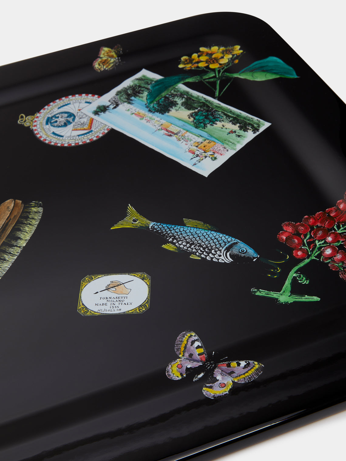 Fornasetti - Oggetti Sparsi Wood Tray - Black - ABASK