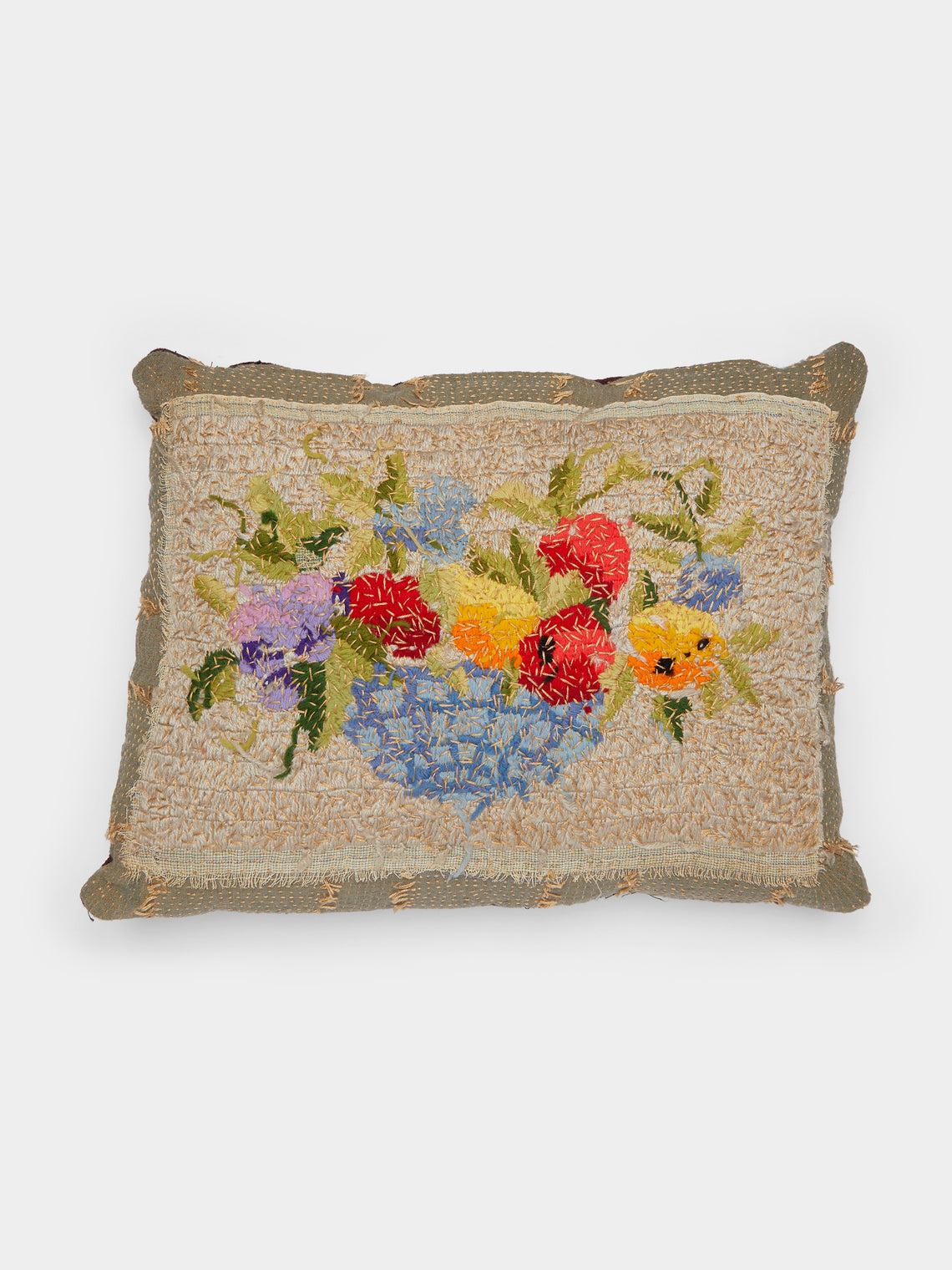 By Walid - 1920s French Needlepoint Linen Cushion -  - ABASK - 
