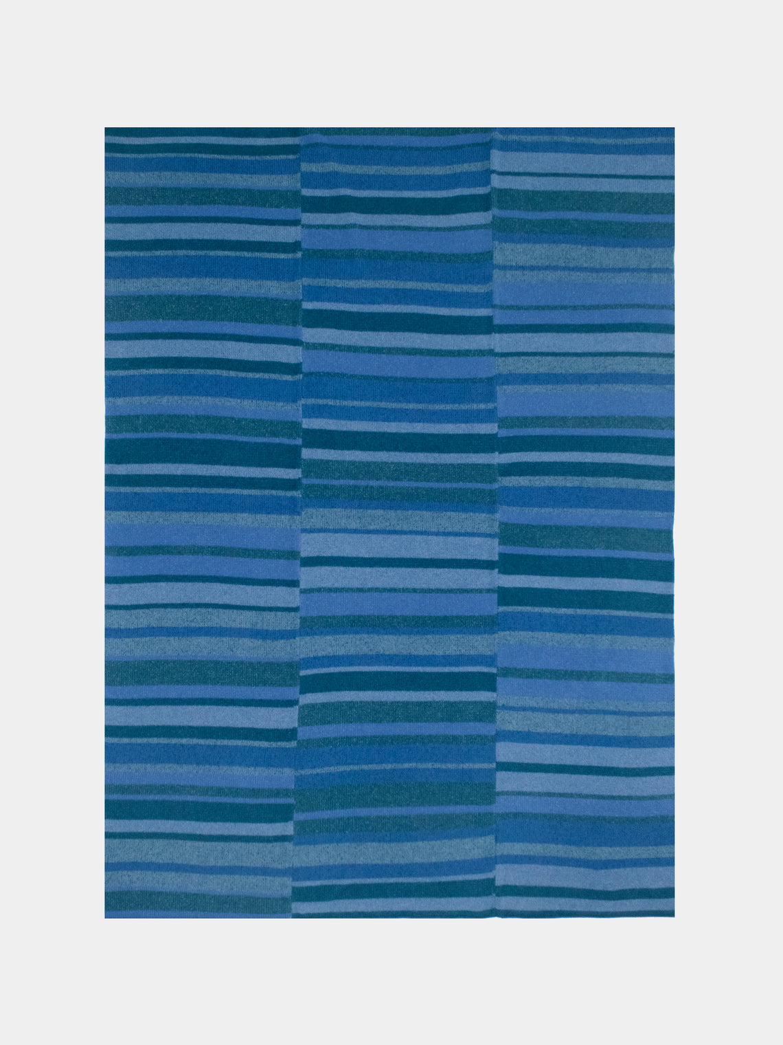 The Elder Statesman - Stripe Super Soft Cashmere Blanket - Blue - ABASK
