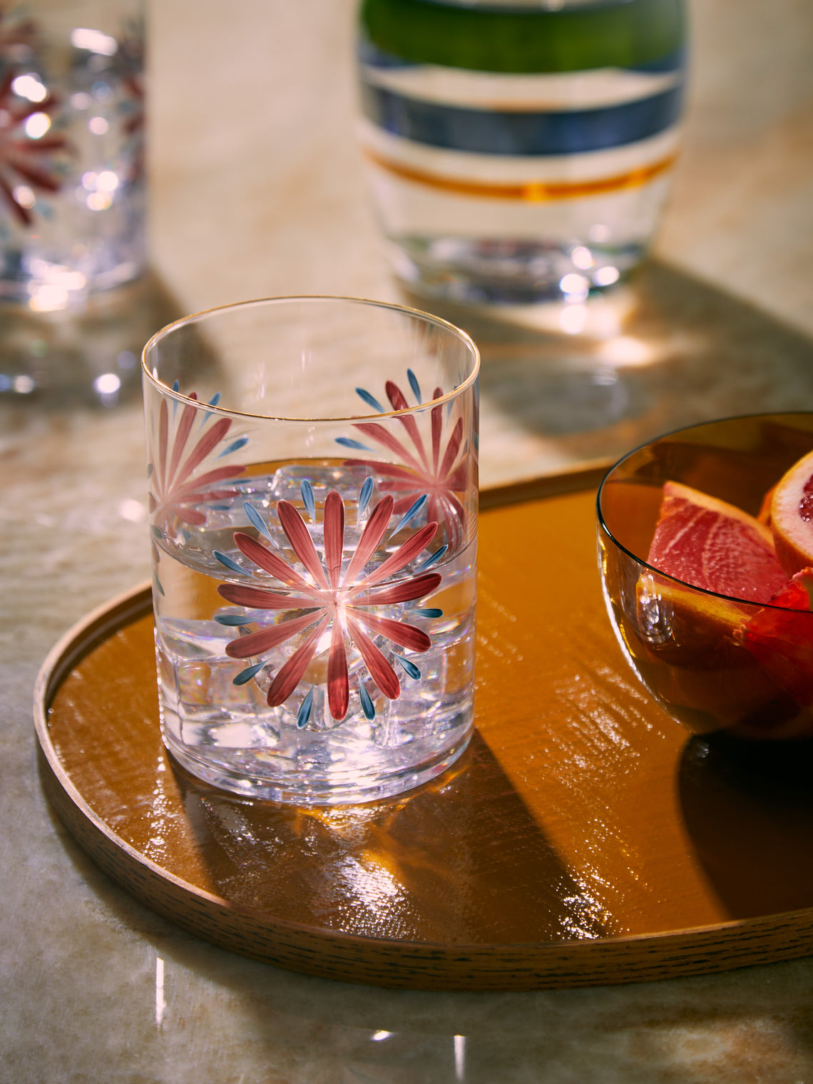 Los Vasos de Agua Clara - St Tropez Hand-Painted Glass Tumblers (Set of 6) -  - ABASK