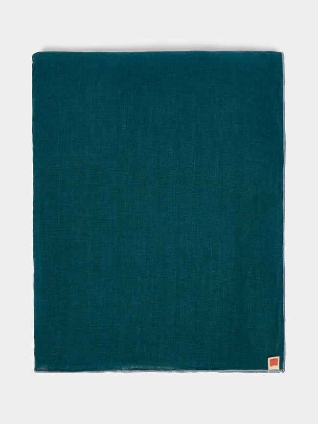 Madre Linen - Hand-Dyed Linen Contrast-Edge Tablecloth -  - ABASK - 