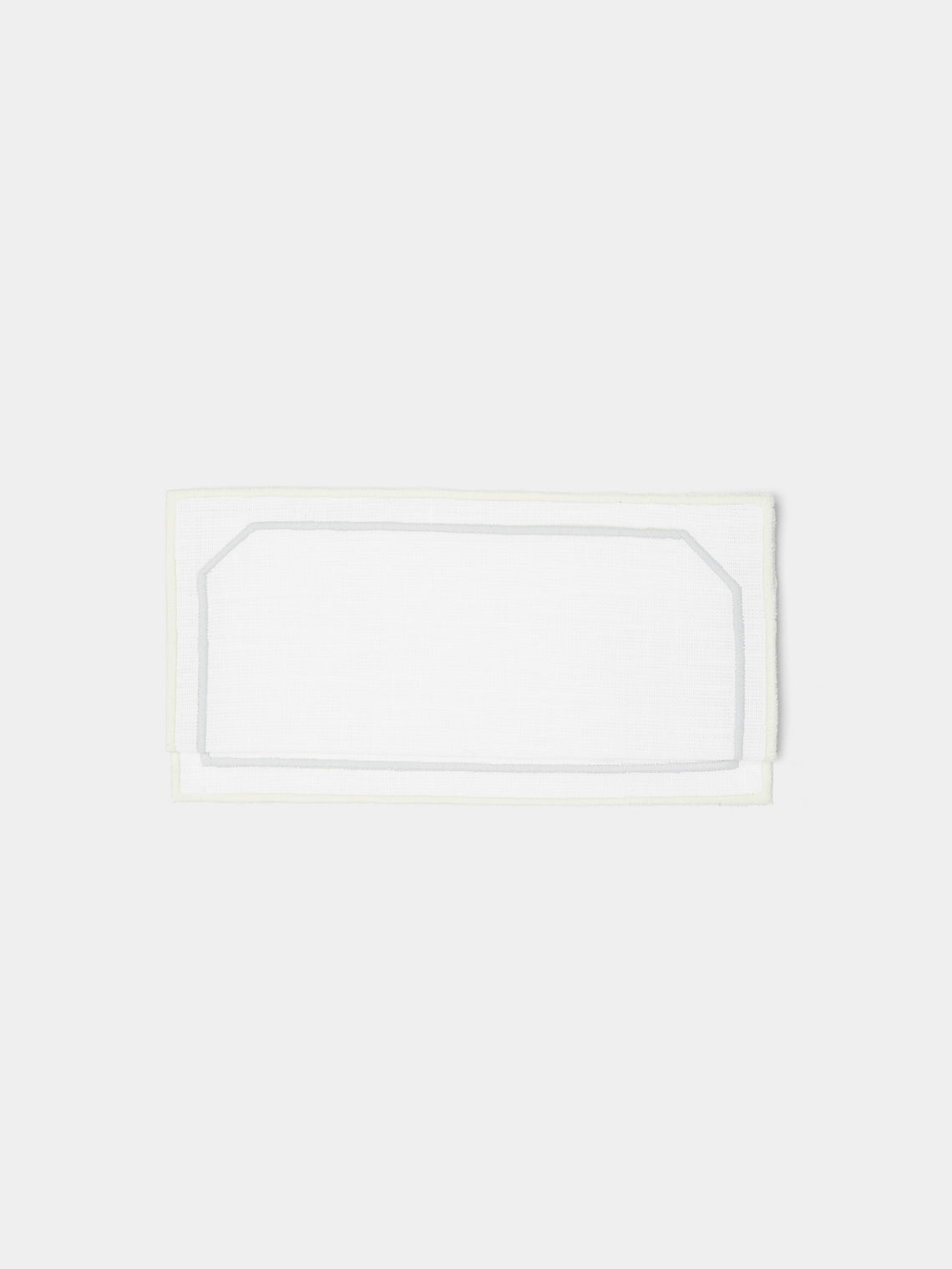Los Encajeros - Octo Embroidered Linen Cocktail Napkins (Set of 6) -  - ABASK