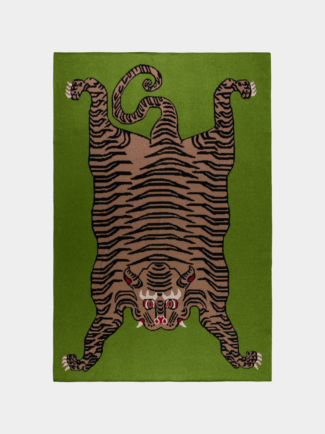 Saved NY - Tiger Rug Cashmere Blanket - Green - ABASK