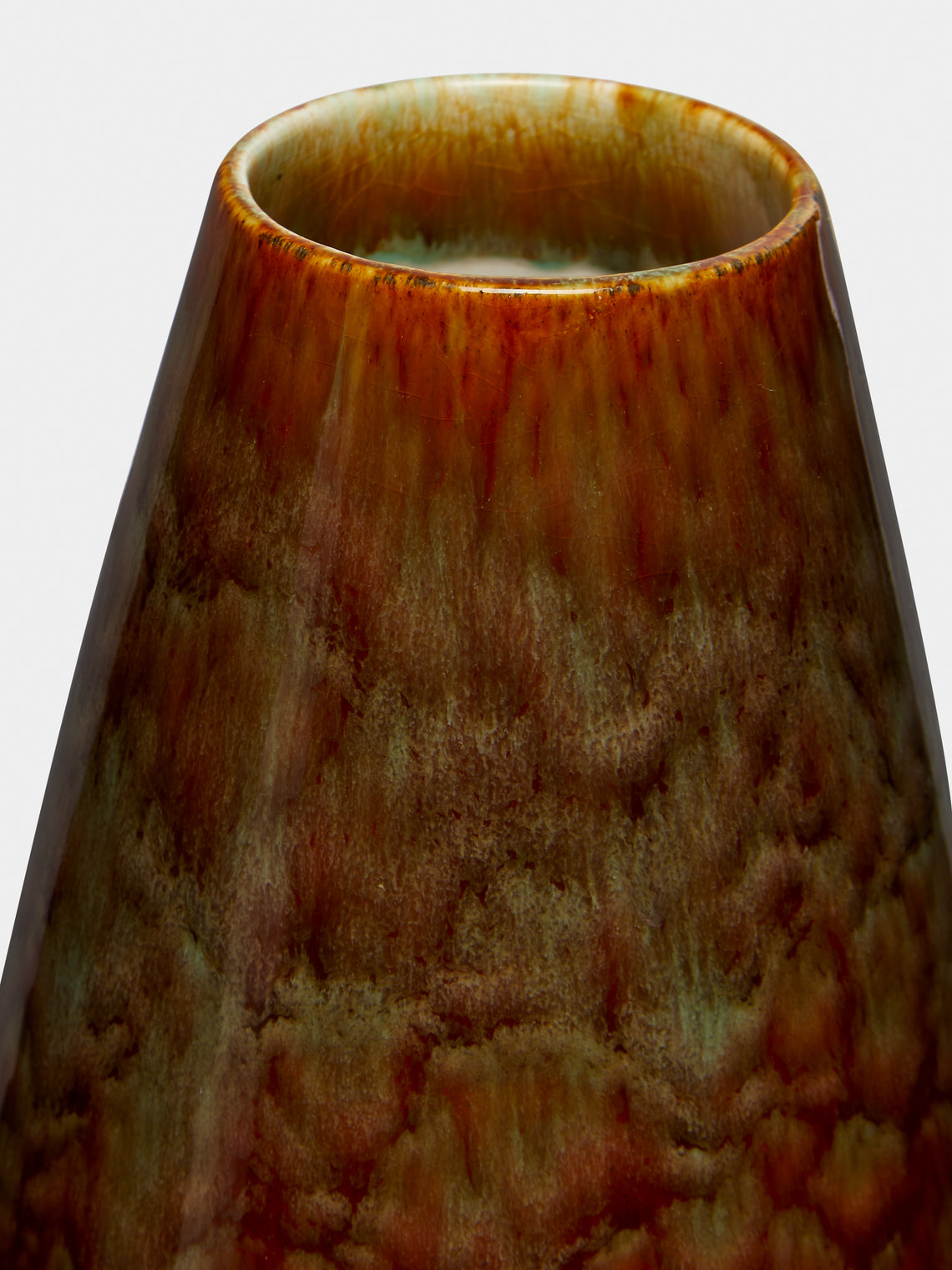 Antique and Vintage - 1950-1970 Fat Lava Vase - Brown - ABASK