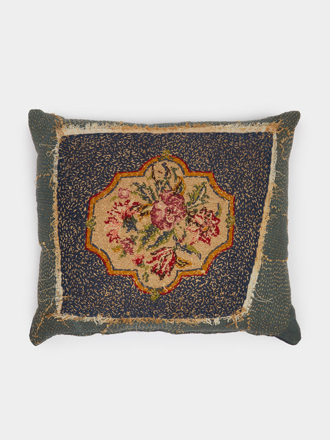 By Walid - 19th-Century Needlepoint Linen Cushion -  - ABASK - 