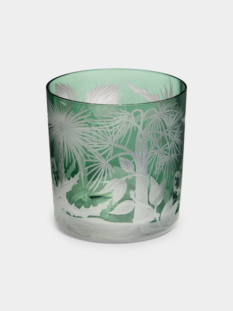 Artel - Primeval Palms Hand-Engraved Crystal Tumblers (Set of 4) -  - ABASK - 