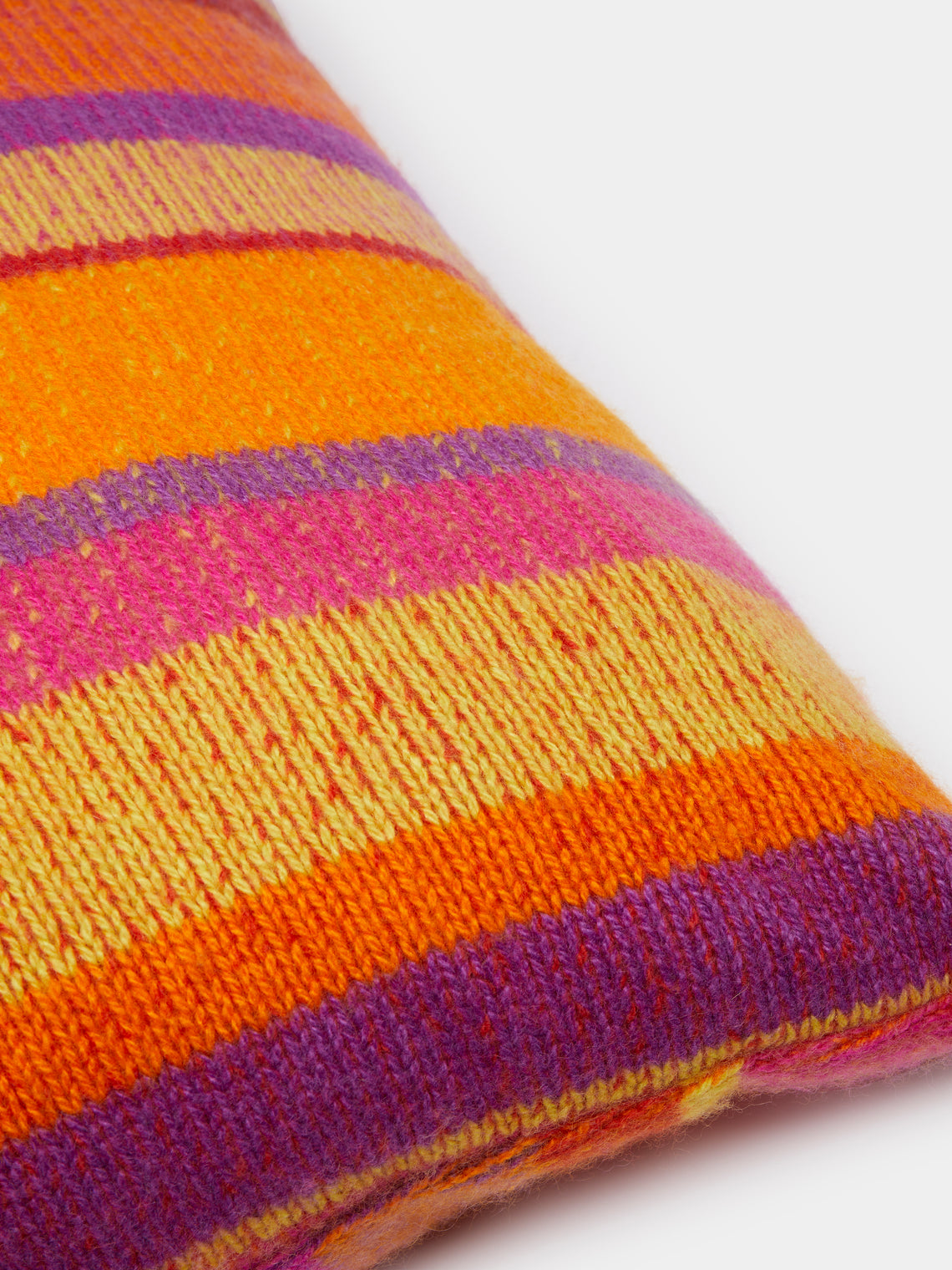 The Elder Statesman - Stripe Super Soft Cashmere Pillow -  - ABASK