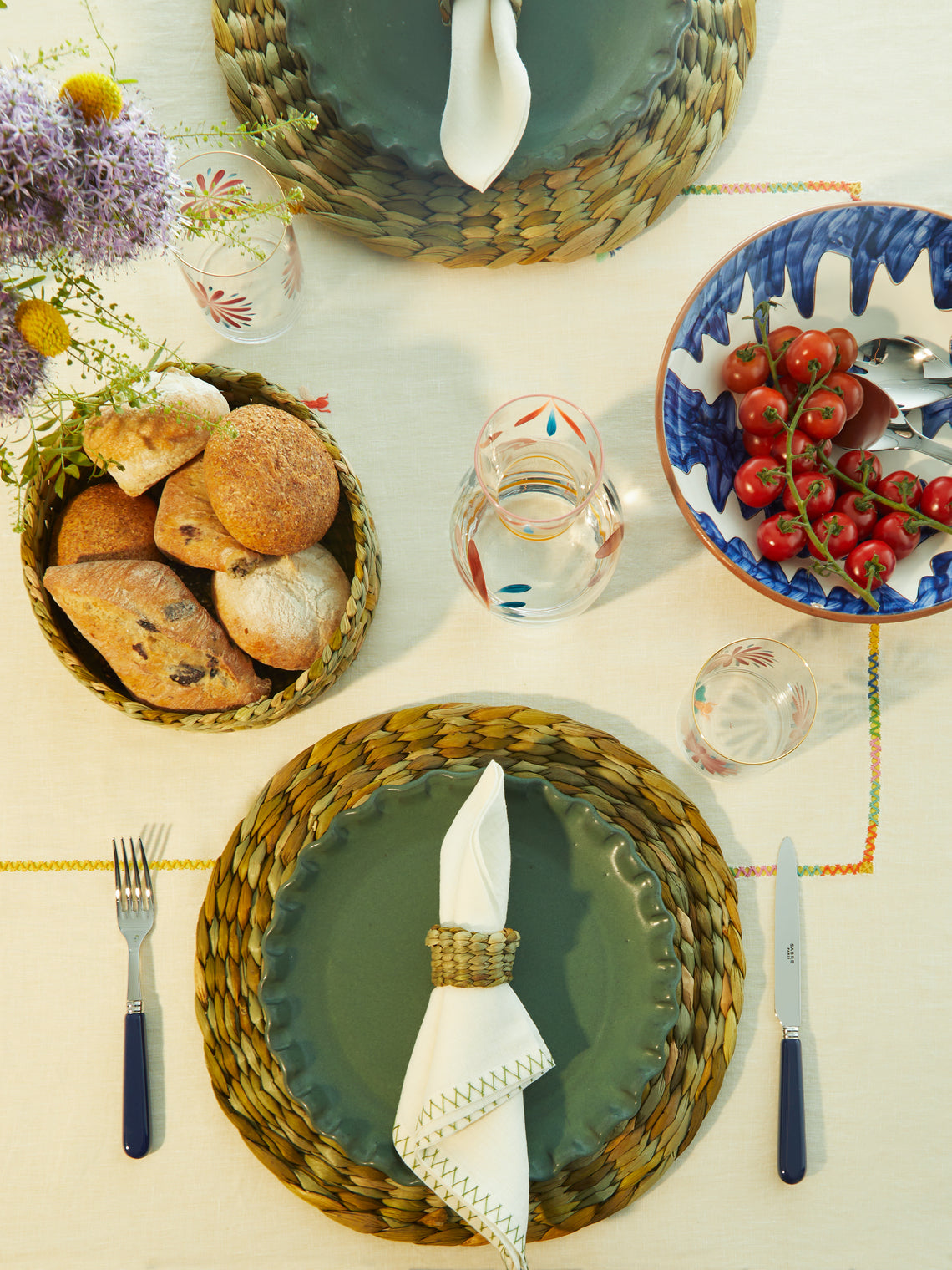 Perla Valtierra - Hand-Glazed Ceramic Dinner Plates (Set of 4) -  - ABASK