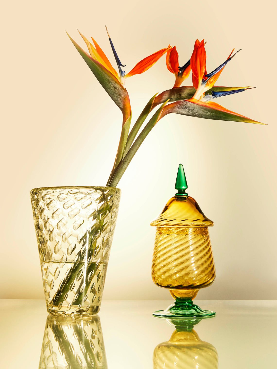Antique and Vintage - 1950s Ercole Barovier Murano Glass Vase - Clear - ABASK