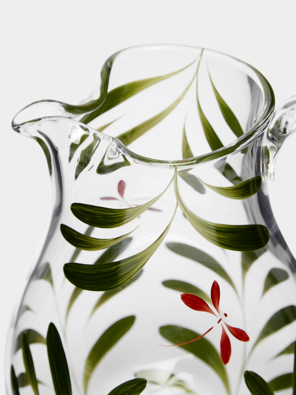 Los Vasos de Agua Clara - Dragonfly Hand-Painted Glass Jug -  - ABASK