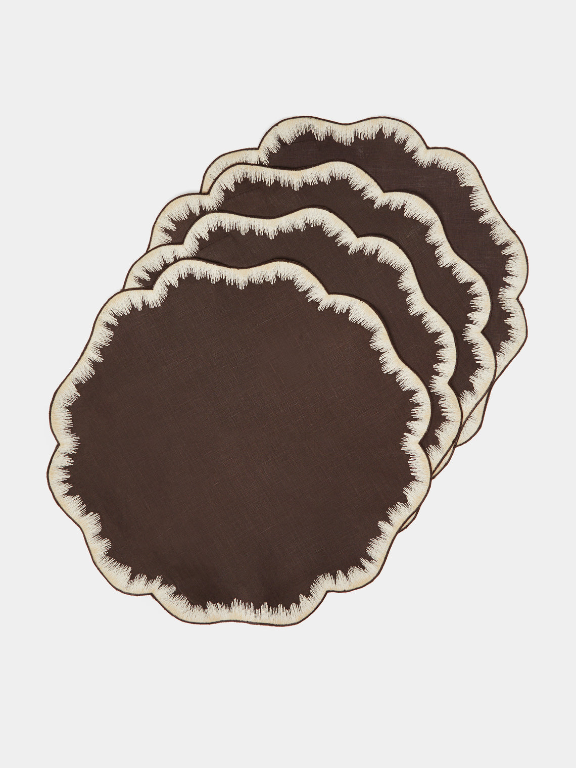 Los Encajeros - Valver Embroidered Linen Placemats (Set of 4) -  - ABASK
