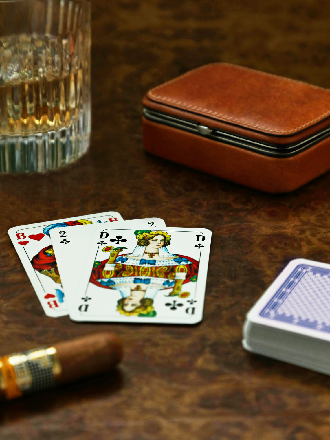 F. Hammann - Leather Playing Cards Set -  - ABASK