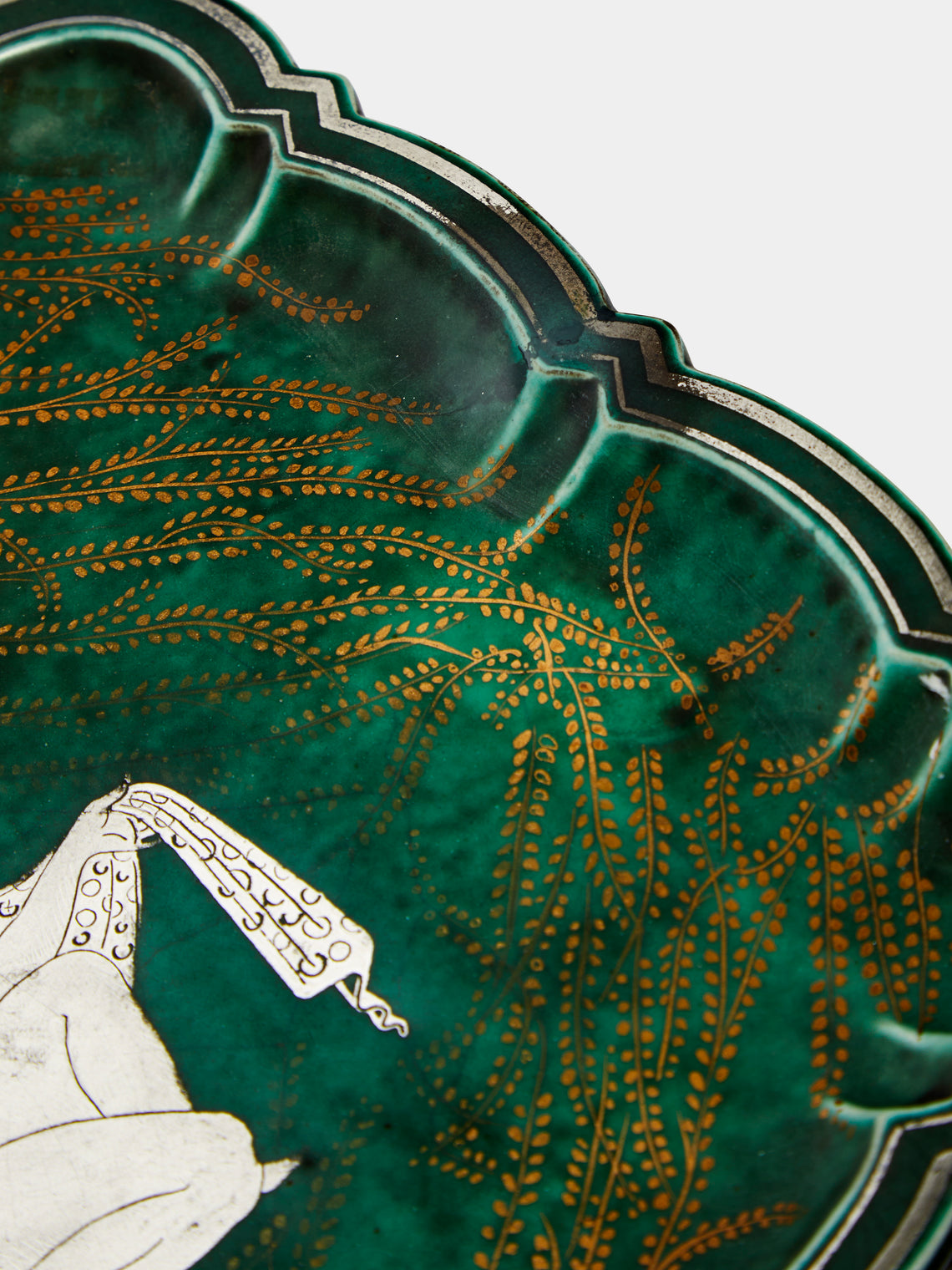 Antique and Vintage - 1931 Wilhelm Kåge "Argenta" Tray - Green - ABASK