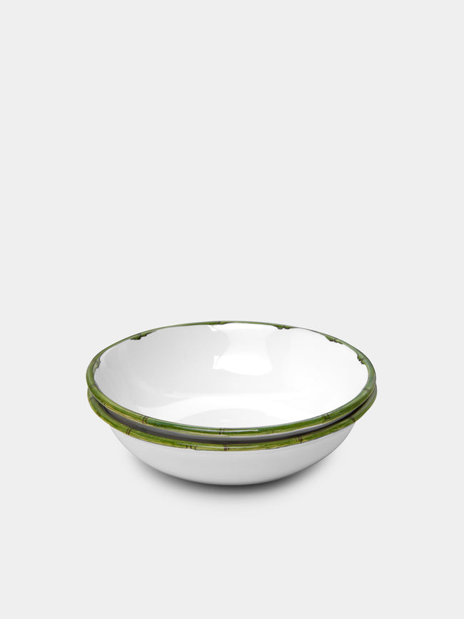 Z.d.G - Ramatuelle Bamboo Hand-Painted Ceramic Small Bowls (Set of 2) -  - ABASK