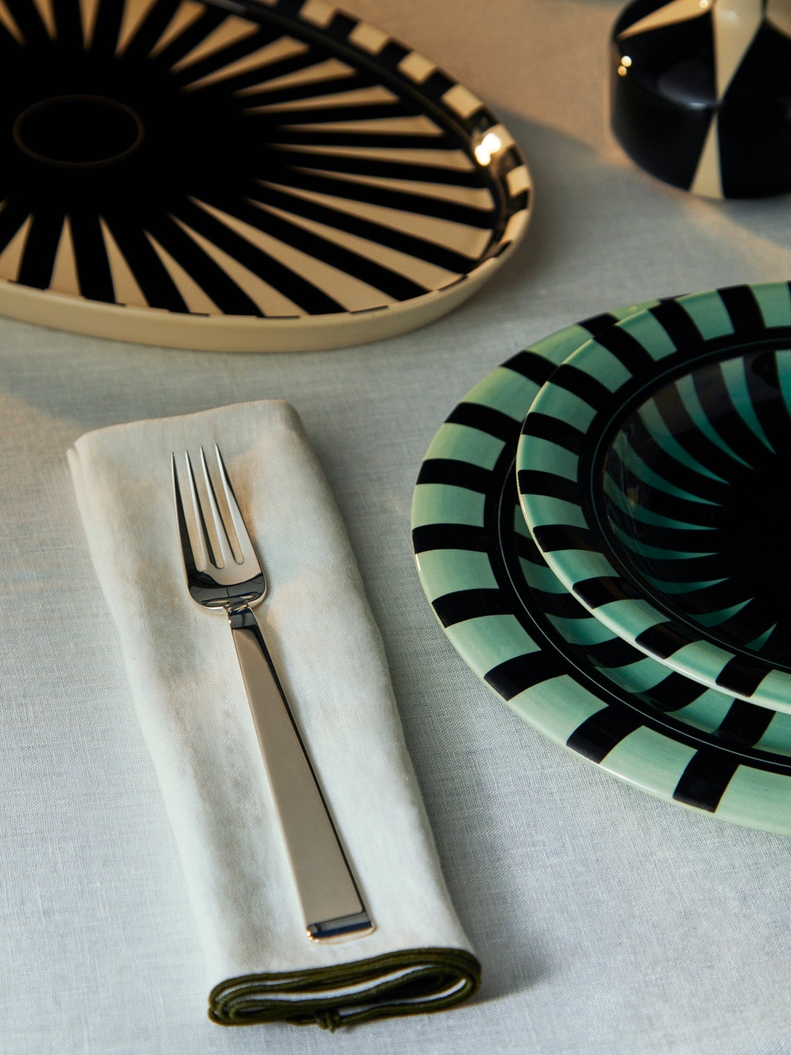 Madre Linen - Hand-Dyed Linen Contrast-Edge Napkins (Set of 4) -  - ABASK
