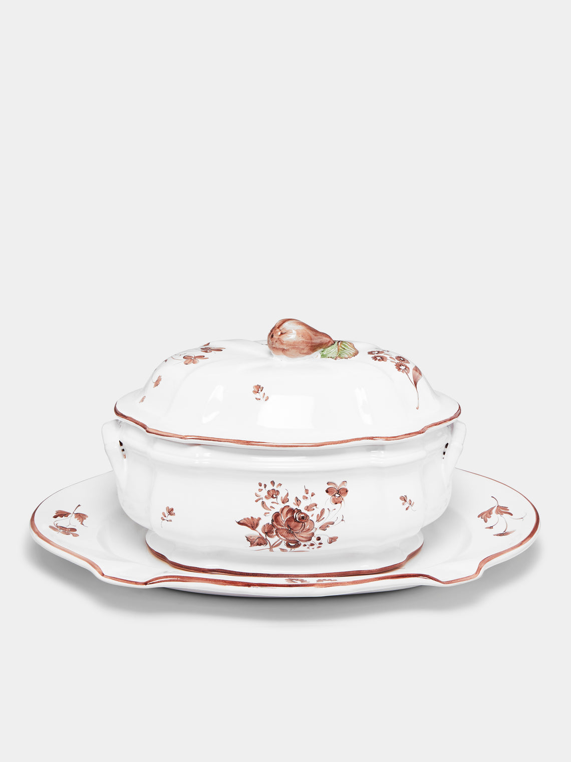 Z.d.G - Camaïeu Hand-Painted Ceramic Lidded Tureen with Serving Platter -  - ABASK - 