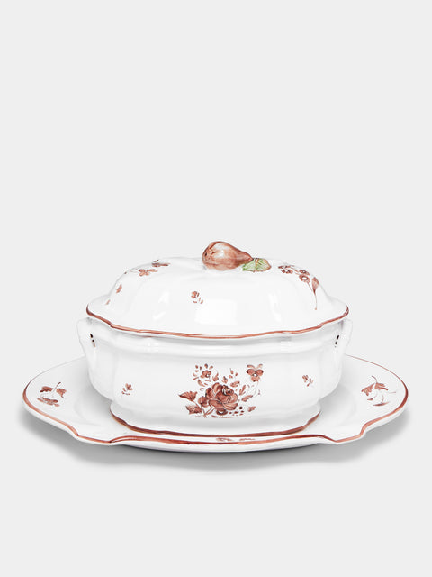 Z.d.G - Camaïeu Hand-Painted Ceramic Lidded Tureen with Serving Platter -  - ABASK - 