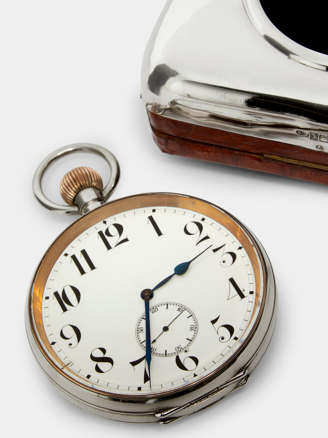 Antique and Vintage - 1910 Sterling Silver Goliath Pocket Watch - Silver - ABASK