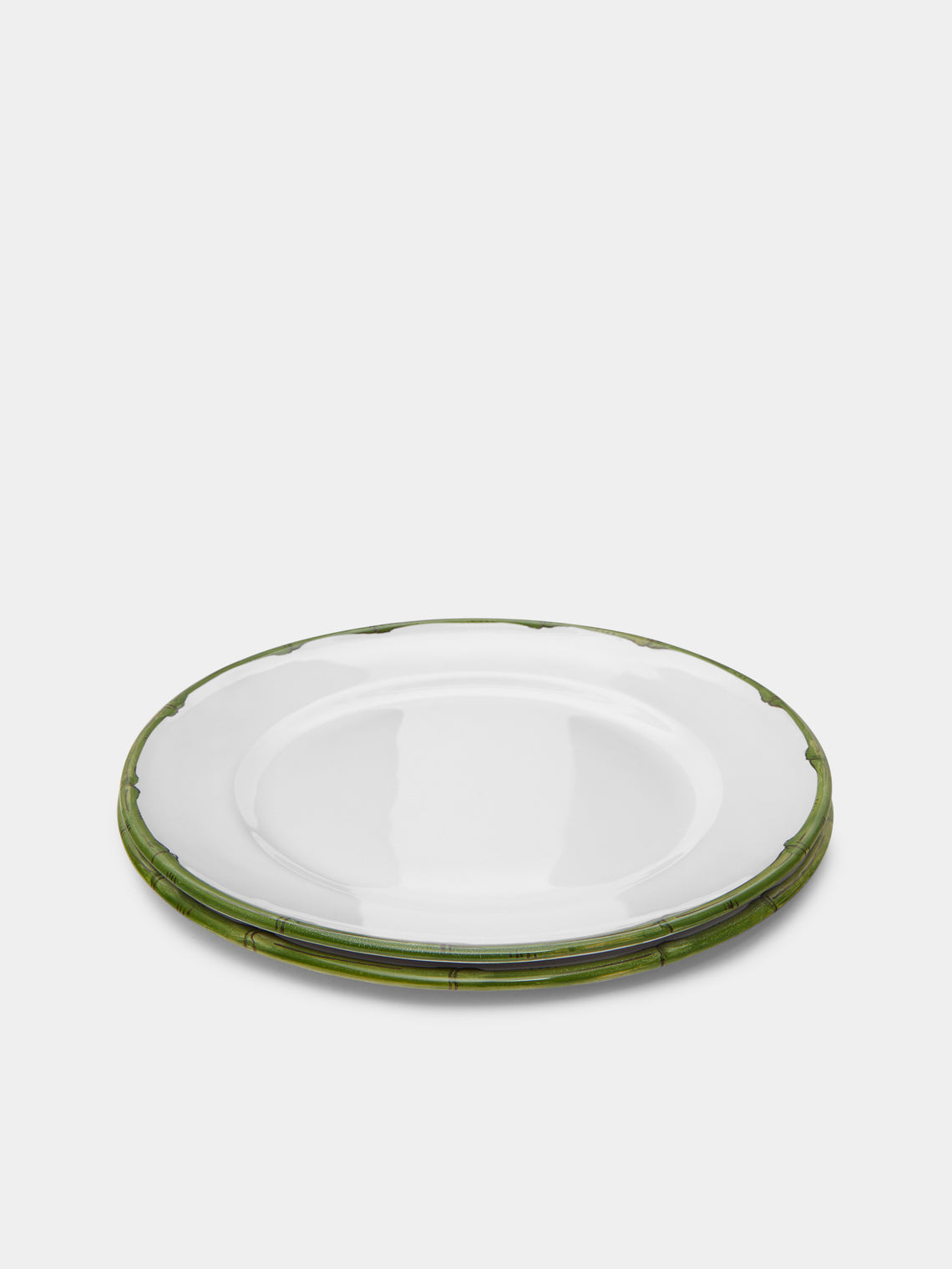 Z.d.G - Ramatuelle Bamboo Hand-Painted Ceramic Dinner Plates (Set of 2) -  - ABASK