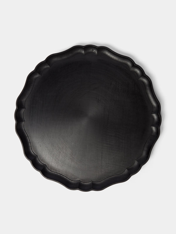 Ifuji - Italian Hand-Carved Wood Large Round Tray -  - ABASK - 
