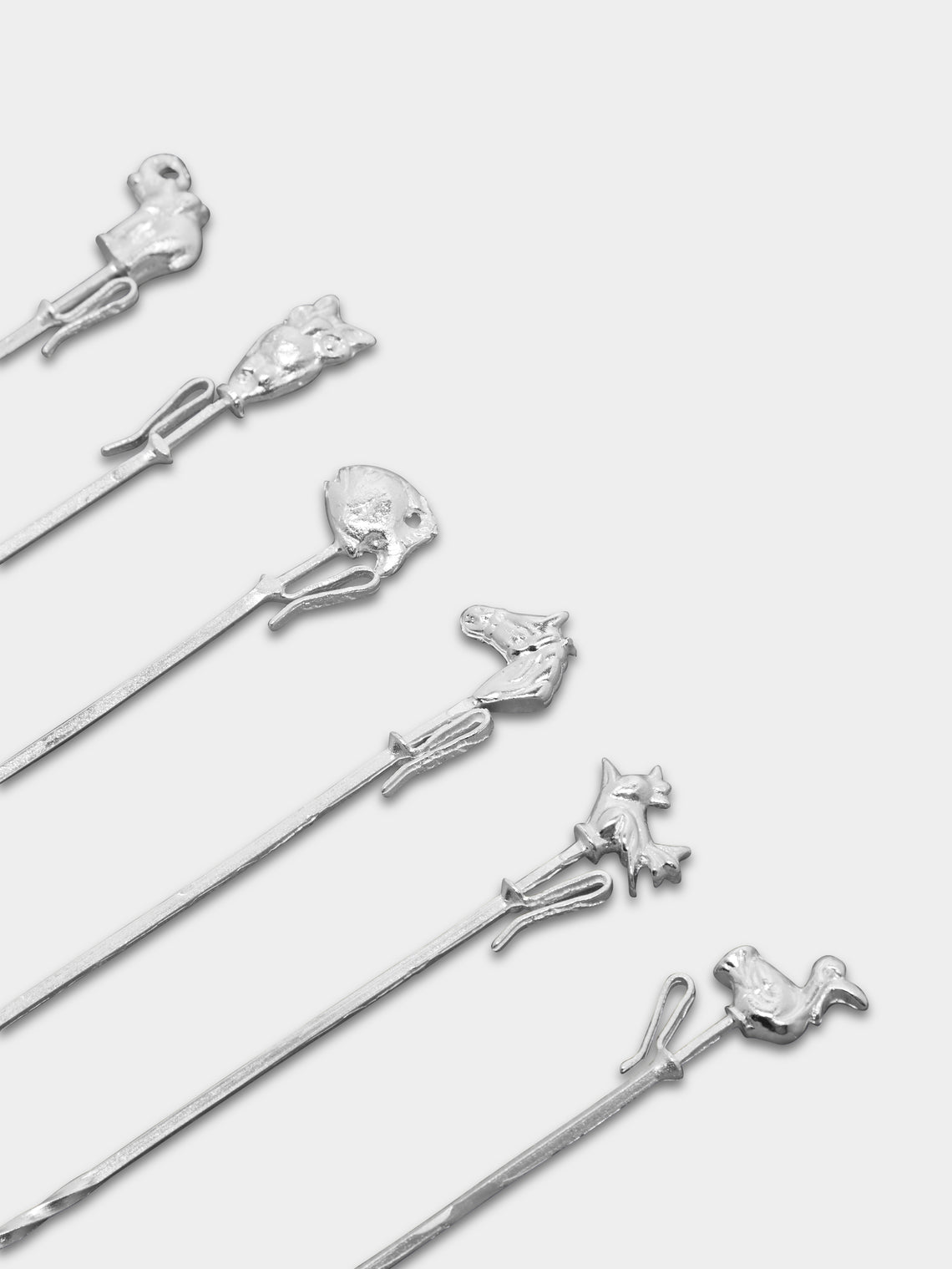 Jarosinski & Vaugoin - Animal Sterling Silver Cocktail Picks (Set of 6) -  - ABASK
