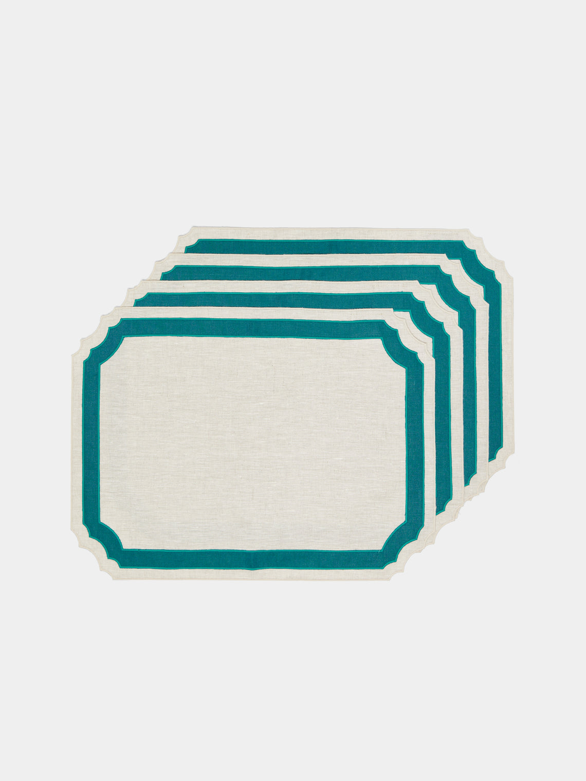 Los Encajeros - Vega Embroidered Linen Placemats (Set of 4) -  - ABASK