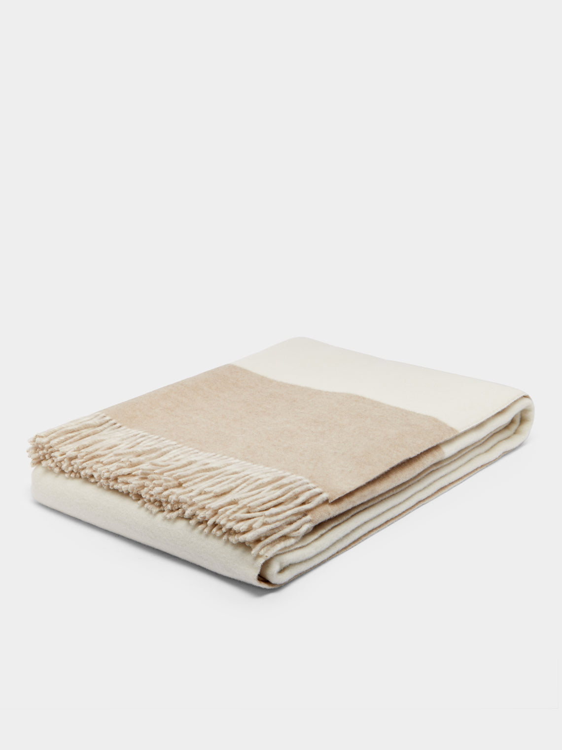 Brunello Cucinelli - Cashmere Colour-Block Blanket - Beige - ABASK